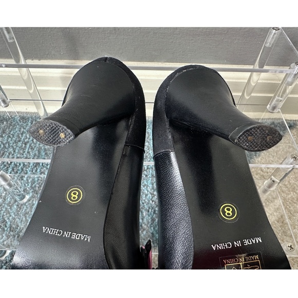 Irregular Choice Oversized Bow Pumps Heels Pink Black Size 8 - Picture 12 of 13